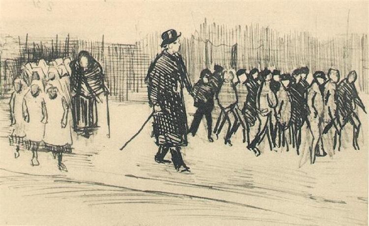 Orphans (1882) reflects Van Gogh’s empathy for the marginalized and his interest in depicting social realities.