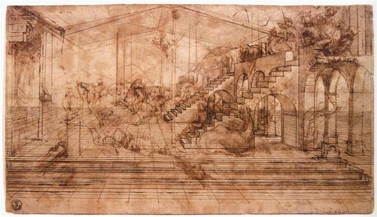Perspectival Study of the Adoration of the Magi (c. 1481)