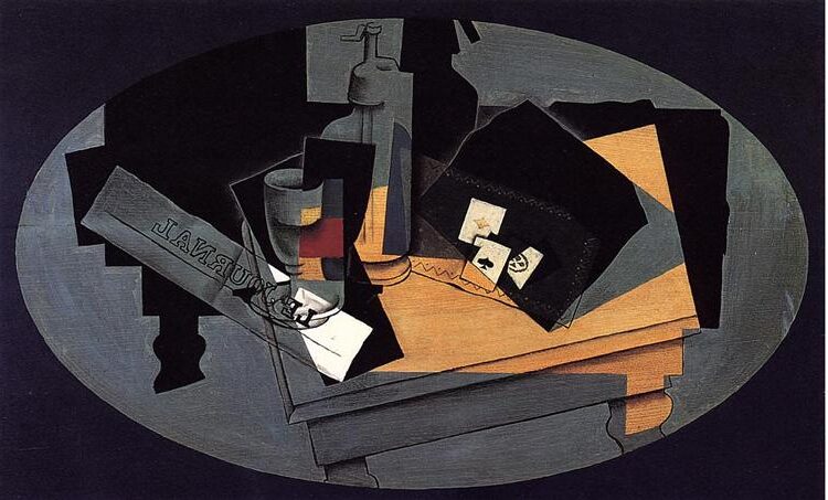Playing Cards and Siphon (1916) by Juan Gris reflects the essence of Synthetic Cubism.