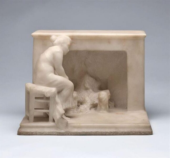 Rêve au Coin de Feu (1899) reflects a quiet moment of introspection, depicting a seated figure lost in thought by the warmth of a fire