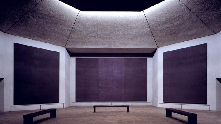 Rothko Chapel, c. 1970 by Mark Rothko reflects a deeply spiritual and contemplative experience.