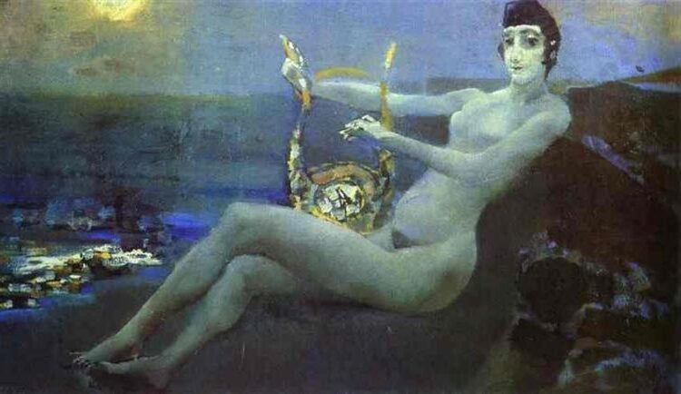Sappho, c.1885  reflects Vrubel's deep engagement with classical themes.