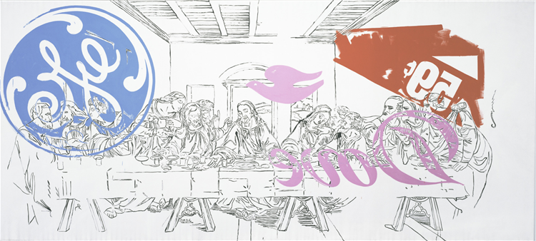 The Last Supper, 1986 reflects Warhol’s reinterpretation of religious iconography through the lens of pop art.