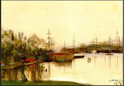 Stockholm (1881) reflects a serene yet atmospheric view of Sweden’s capital, capturing the city's waterfront