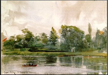 Study of Landscape in Richmond reflects a serene natural scene with soft, atmospheric light and delicate brushstrokes