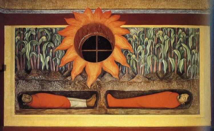 The Blood of the Revolutionary Martyrs Fertilizing the Earth, 1926–1927 reflects the sacrifices made during revolutionary struggles.