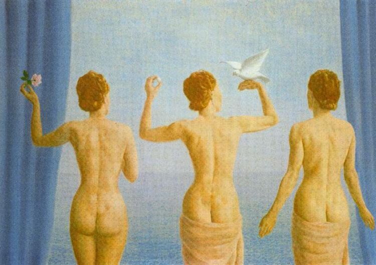 The Break in the Clouds (The Calm), 1941 reflects Magritte’s signature surrealist style, blending elements of reality and illusion. 