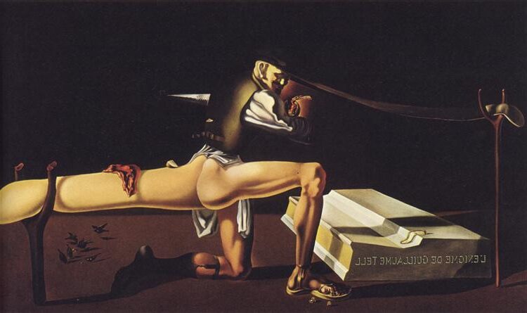 The Enigma of William Tell, 1933 reflects Dalí’s psychological conflicts, particularly his troubled relationship with his father.