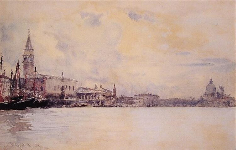 The Entrance to the Grand Canal, Venice (c. 1880–1882) reflects his fascination with Venice as a city of ever-changing light and movement.