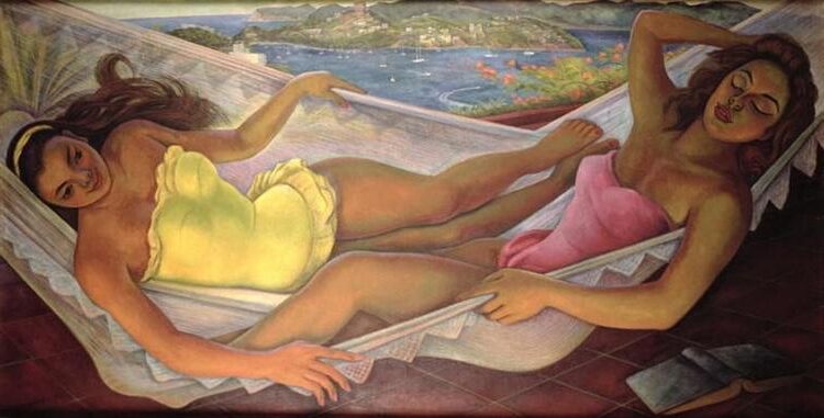 The Hammock, 1956 by Diego Rivera reflects the daily lives of the working class in Mexico.