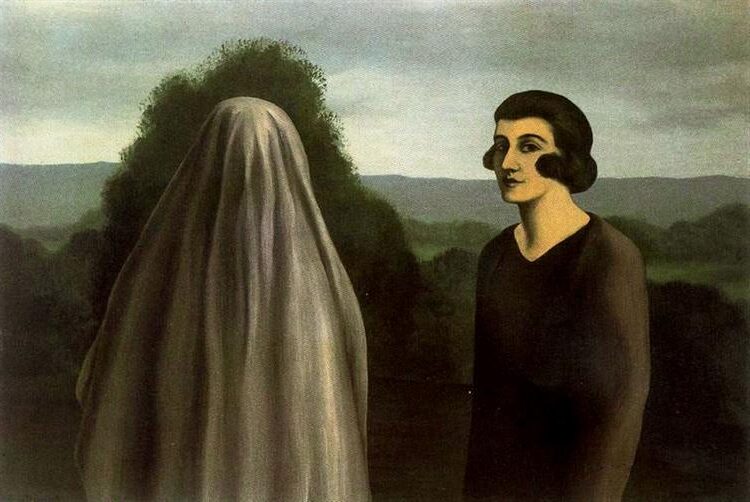 The Invention of Life, 1928 by René Magritte challenges reality by juxtaposing ordinary elements in unexpected ways.
