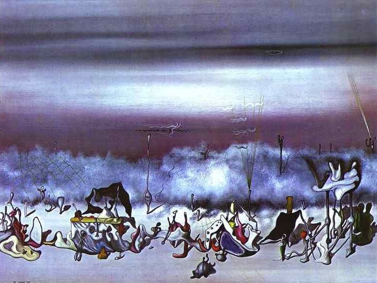 The Ribbon of Extremes (1932) by Yves Tanguy reflects a surreal and enigmatic landscape.