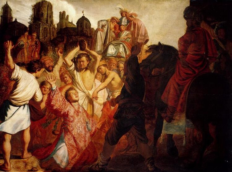 The Stoning of St. Stephen (1625) reflects a dramatic depiction of the martyrdom of St. Stephen, the first Christian martyr