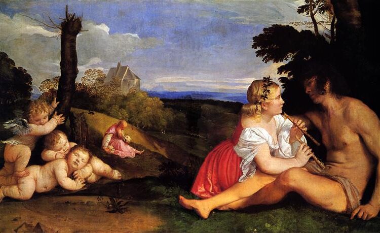 The Three Ages of Man (1511–1512) by Titian reflects the passage of time and the cycle of human life.