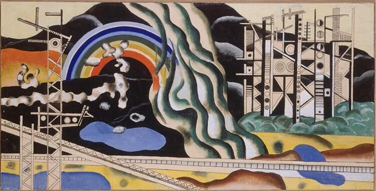 Transport Forces (Le Transport des Forces, 1937) by Fernand Léger reflects the dynamism of industrialization and technological progress.