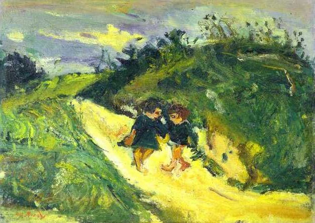 Two Children on a Road, c.1939, by Chaim Soutine reflects a sense of movement and emotion through expressive brushstrokes.