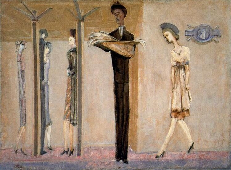 Underground Fantasy, c. 1940 reflects Rothko’s early interest in surrealism and mythological themes before his shift to abstraction.