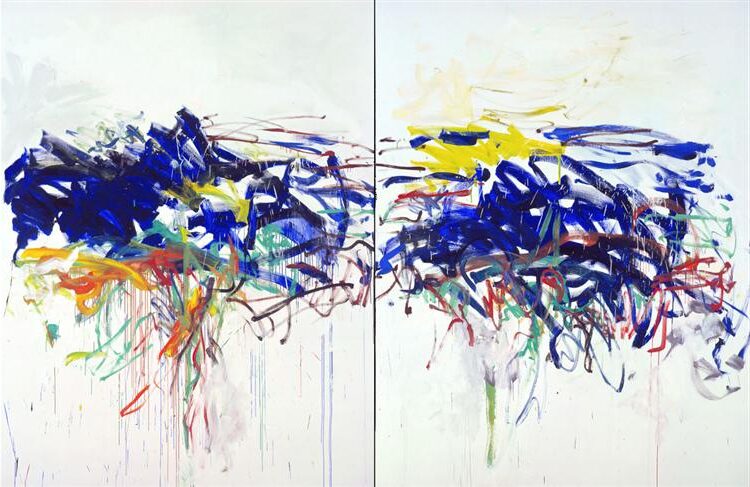 Untitled (1992) by reflects the essence of abstract expressionism, with its bold, energetic brushstrokes 