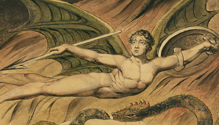 Satan Exulting over Eve (detail), 1795 by William Blake.