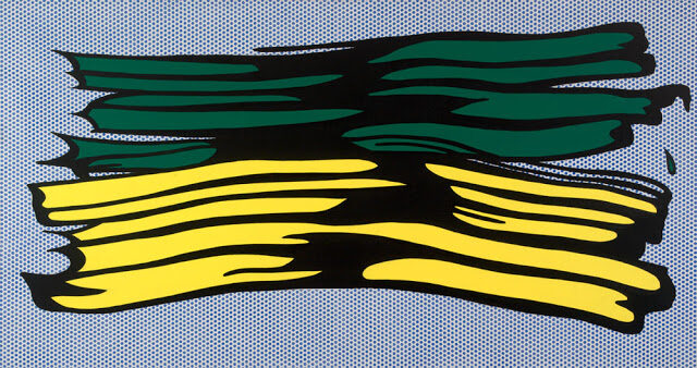 Yellow and Green Brushstrokes, 1966 reflects Lichtenstein’s exploration of abstraction while maintaining his signature Pop Art style.