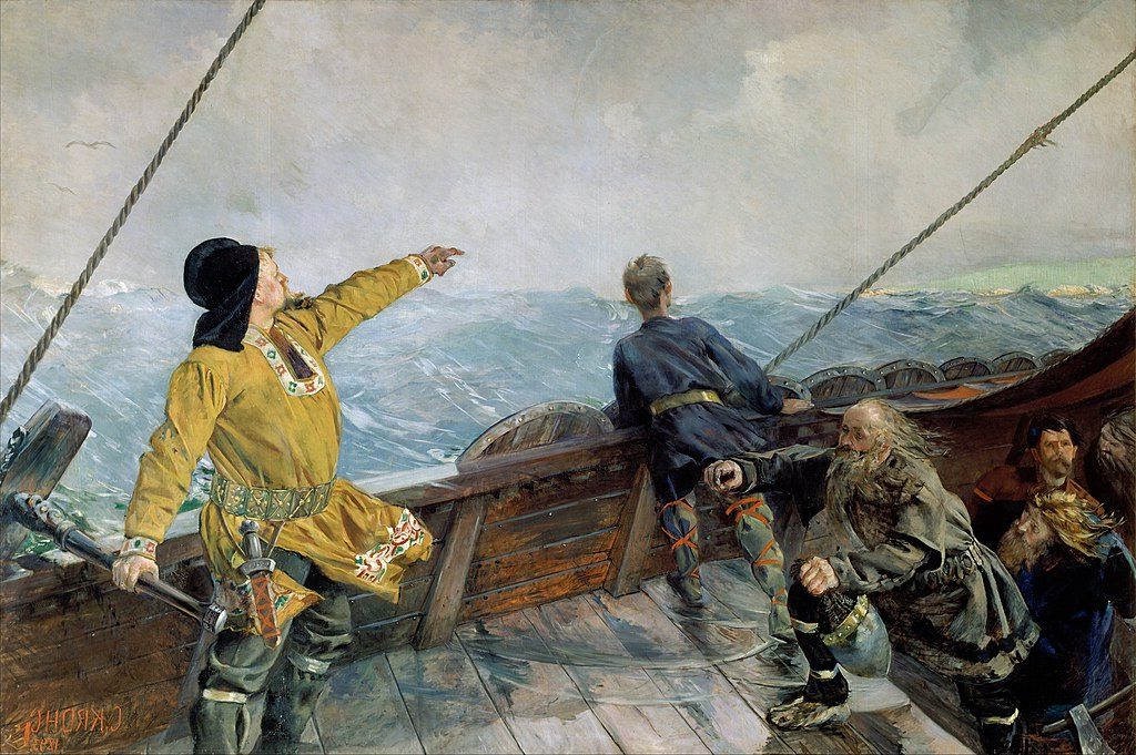 Leiv Eirikson Discovering America, 1893 reflects the adventurous spirit of Norse exploration and the historic moment of European discovery of North America.